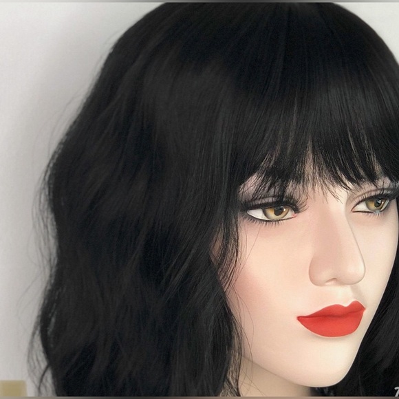 Natural Black Wavy Wig with Bangs | Gift For Her | Mathilda - Picture 2 of 9